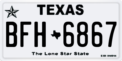 TX license plate BFH6867