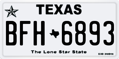 TX license plate BFH6893