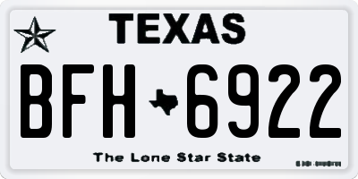 TX license plate BFH6922