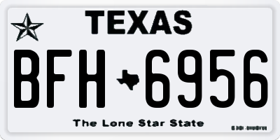 TX license plate BFH6956