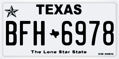 TX license plate BFH6978