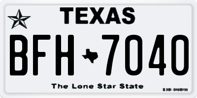 TX license plate BFH7040