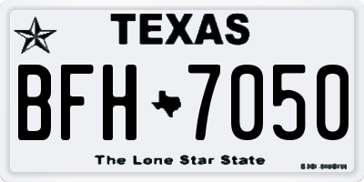 TX license plate BFH7050