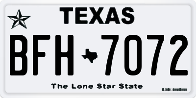 TX license plate BFH7072