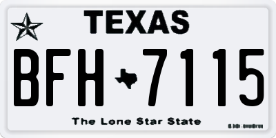 TX license plate BFH7115