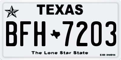 TX license plate BFH7203