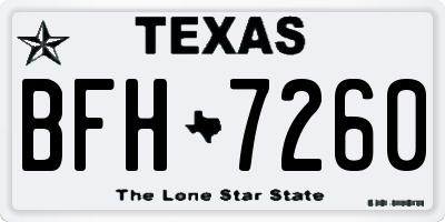 TX license plate BFH7260