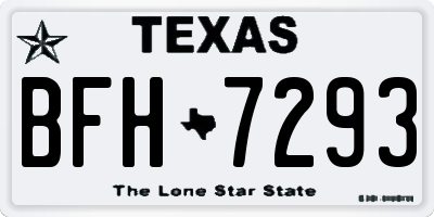 TX license plate BFH7293