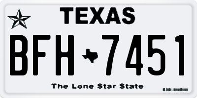 TX license plate BFH7451