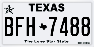 TX license plate BFH7488