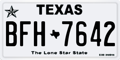TX license plate BFH7642