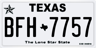 TX license plate BFH7757