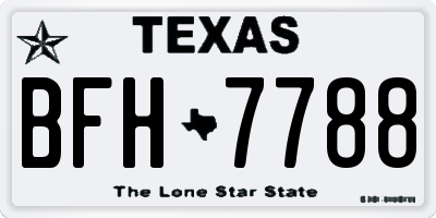 TX license plate BFH7788