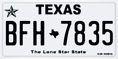 TX license plate BFH7835