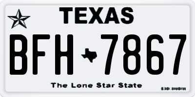 TX license plate BFH7867