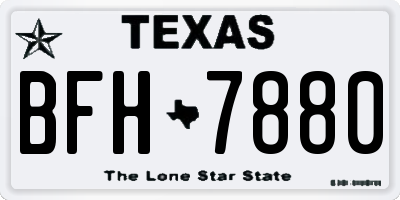 TX license plate BFH7880