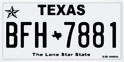 TX license plate BFH7881