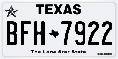 TX license plate BFH7922