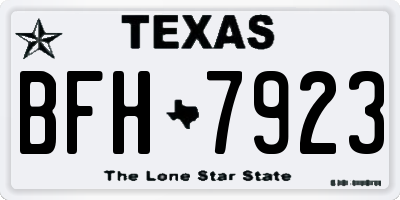 TX license plate BFH7923