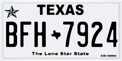 TX license plate BFH7924