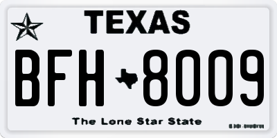 TX license plate BFH8009