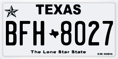 TX license plate BFH8027