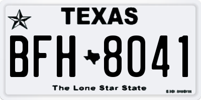 TX license plate BFH8041