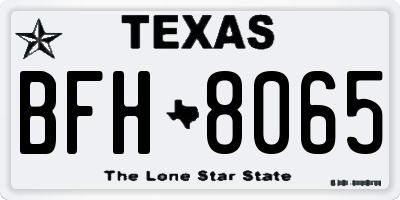 TX license plate BFH8065