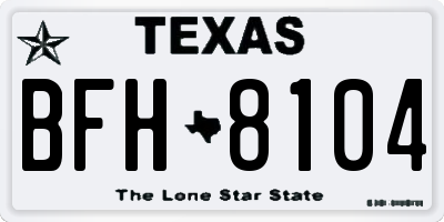 TX license plate BFH8104