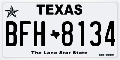 TX license plate BFH8134