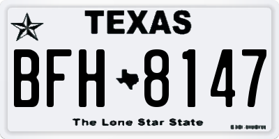 TX license plate BFH8147