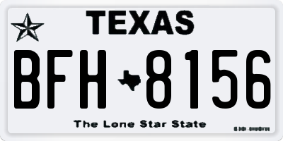 TX license plate BFH8156