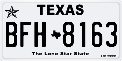 TX license plate BFH8163