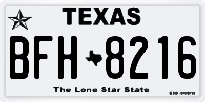 TX license plate BFH8216