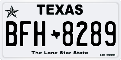 TX license plate BFH8289