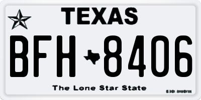 TX license plate BFH8406
