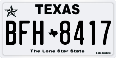 TX license plate BFH8417