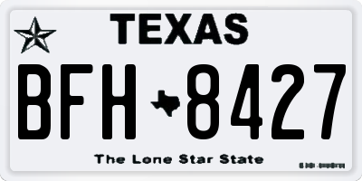 TX license plate BFH8427