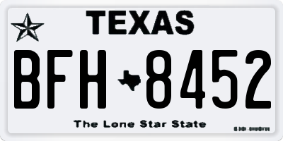 TX license plate BFH8452