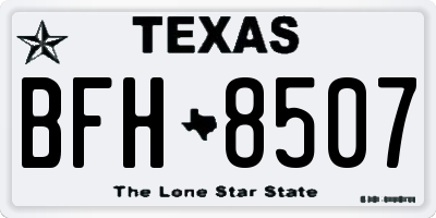 TX license plate BFH8507