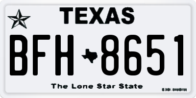 TX license plate BFH8651