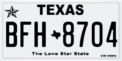 TX license plate BFH8704