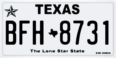 TX license plate BFH8731