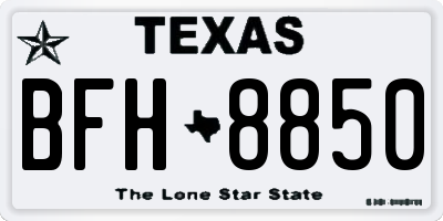 TX license plate BFH8850