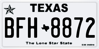 TX license plate BFH8872