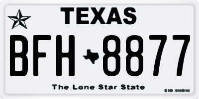TX license plate BFH8877