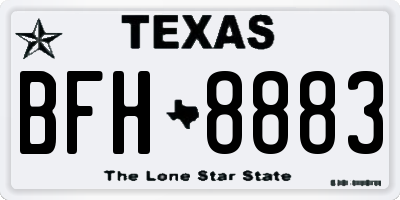 TX license plate BFH8883