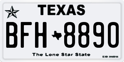 TX license plate BFH8890