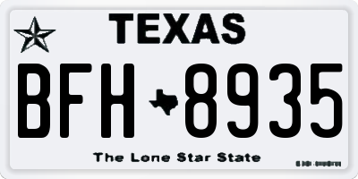 TX license plate BFH8935