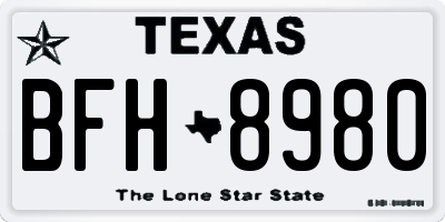 TX license plate BFH8980